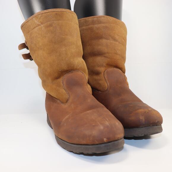 Timberland Men’s Leather Shearling Lined Boots Vibram Sole Size 12 - Picture 4 of 6